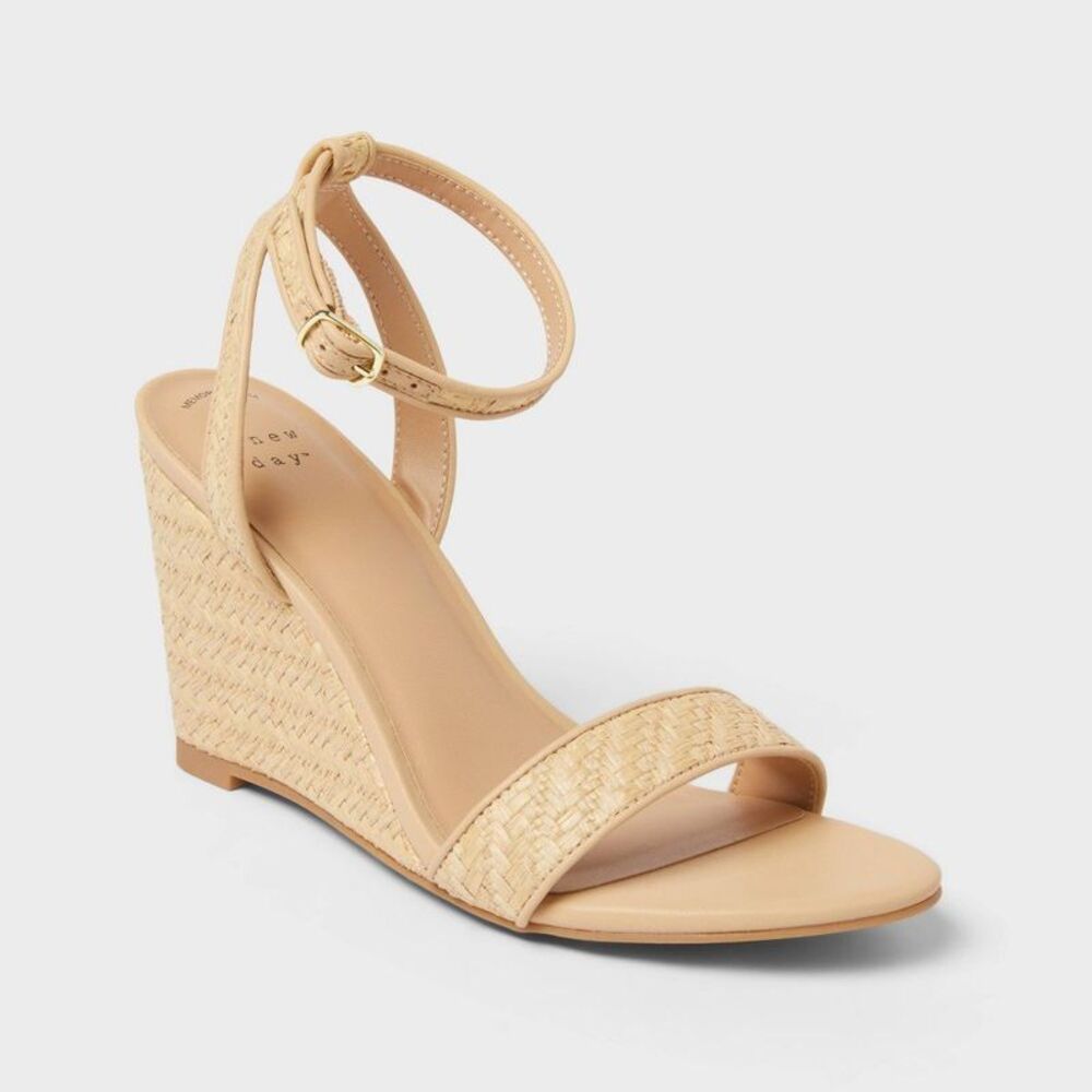 Open Box - A New Day - Women’s Tish Almond Toe Wedge Heels - A Natural